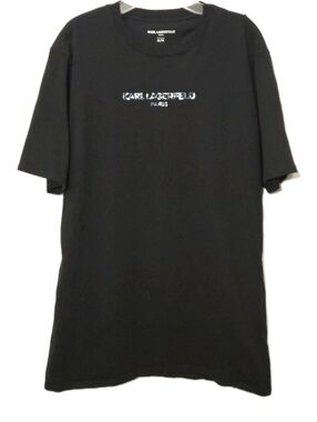 Karl Lagerfeld Black Short Sleeve Logo Tee - Size M